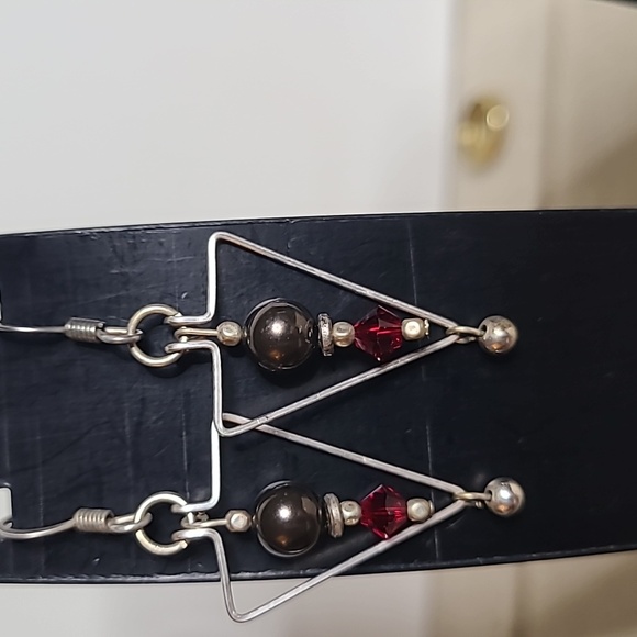 Abstract Articulated Earrings, 2 Pairs Artisan Made - Picture 2 of 4
